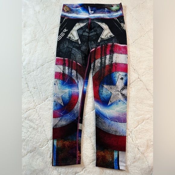 Fiber Heroes Limited Edition captain america one size fits all athletic leggings - Picture 1 of 5